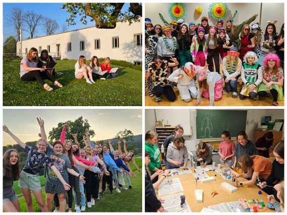 Collage von Aktivitäten im Internat
