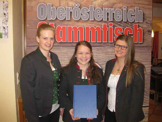 Judith Gruber, Katharina Wimmer und Christina Burgstaller beim Oberösterreichstammtisch