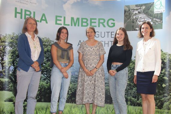 DI Dr. Regina Lunzer , BEd (Organisation), Lisa Kammerhuber, 4U (Schülervertretung), Dr. Helga Kromp-Kolb  (Vortragende), Elisabeth Kinzlbauer, 4L (Schülervertretung), Ing. Mag. Dr. Leopoldine Weinzierl (Schulleitung)